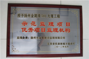 2012年元月，金湖灣501大廈工程，示范項目監(jiān)理機(jī)構(gòu)